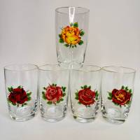 Стопки рюмки розы стекло СССР 6 штук