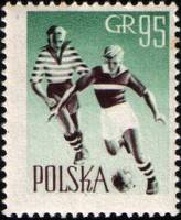 (1959-003) Марка Польша "Футбол"   Спортивные дисциплины III Θ