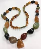 Бусы, сердолик, агат (сост. на фото)