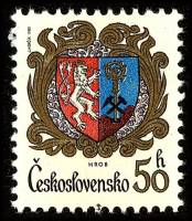 (1982-005) Марка Чехословакия "Хроб"    Гербы чехословацких городов II Θ