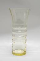 Ваза прозрачное цветное стекло желтая СССР 