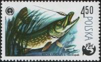(1979-020) Марка Польша "Щука "    100 лет спортивной рыбалке I Θ