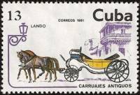 (1981-046) Марка Куба "Ландо"    Конные экипажи III O