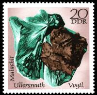 (1972-009) Марка Германия (ГДР) "Малахит"    Минералы III Θ