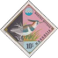 (1974-078) Марка Монголия "Чибис "    Защита окружающей среды III Θ
