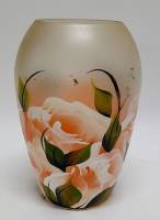 Ваза, стекло, ручная роспись (сост. на фото)