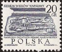 (1965-039) Марка Польша "Могила мазовецких князей"   700-летие Варшавы (Стандартный выпуск) I Θ