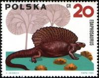 (1965-010) Марка Польша "Эдафозавр"   Доисторические животные II Θ
