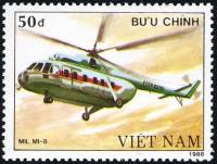 (1989-032) Марка Вьетнам "Ми-8"    Вертолёты III Θ