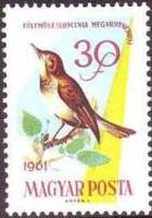 (1961-094) Марка Венгрия "Западный соловей"    Певчие птицы II Θ