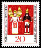 (1967-093) Марка Германия (ГДР) "Ангел"    Народное искусство II O