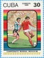 (1986-005) Марка Куба "Футбол (5)"    ЧМ по футболу 1986 Мексика III Θ