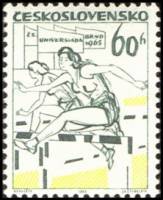 (1965-005) Марка Чехословакия "Бег с барьерами"    Спорт II Θ