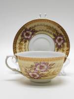 Чайная пара костяной фарфор золотой цвет