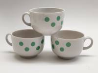 Чашки кофейные (детские) 2 шт Дулево белые в зеленый горошек