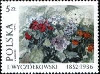 (1987-007) Марка Польша "Цветы Цинерарии"    Картины Леона Вычольковского III Θ