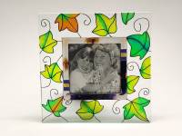 Фоторамка настольная витражное стекло 15х15 см для фото 7,5 х 7,5 см новая