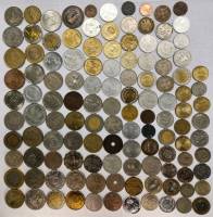 Набор иностранных монет разных 120 штук