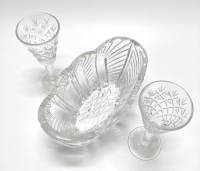 Салатник + 2 рюмки на ножке, хрусталь, СССР