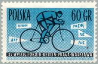 (1962-018) Марка Польша "Велосипедист"   15 велогонка мира  III Θ