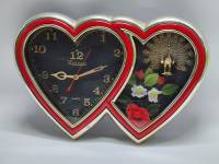 Часы настенные два сердца павлин цветы кварцевые работоспособность не проверялась