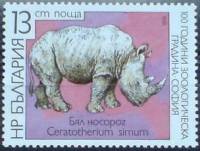 (1988-034) Марка Болгария "Белый носорог"   Зоопарк Софии, 100 лет II Θ