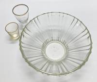 Салатник + бокал + рюмка, стекло, позолота