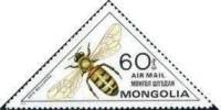 (1980-013a) Сцепка тет-беш (2 м) Монголия "Пчела (1)"    Насекомые III Θ