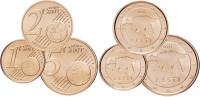 2011 3 монеты 1 2 3 цента Набор монет Евро Эстония 2011 год Карта    UNC