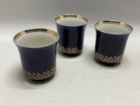 Бокалы фарфор кобальт позолота, 3 шт