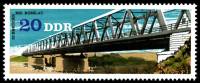 (1976-062) Марка Германия (ГДР) "Река Эльба"    Мосты III Θ