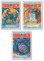 1980-065-67 Серия Набор марок 3 шт СССР 6 15 32 коп  Советско-Вьетнамский космический полёт III Θ