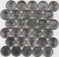 2013 15 монет 25 центов всех дворов P D S Набор США Парки    UNC