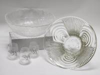 Салатники 2 шт рифленое стекло и 3 стопки стекло